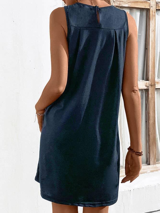 Robe débardeur taille haute unie