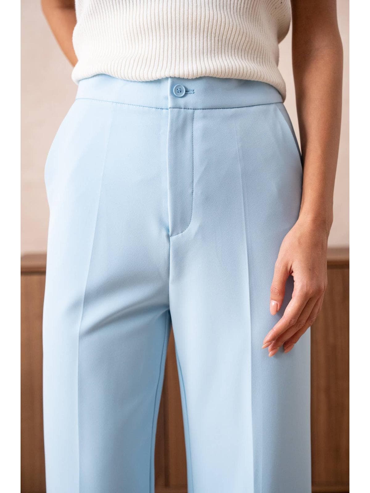 Pantalon unie coupe droite