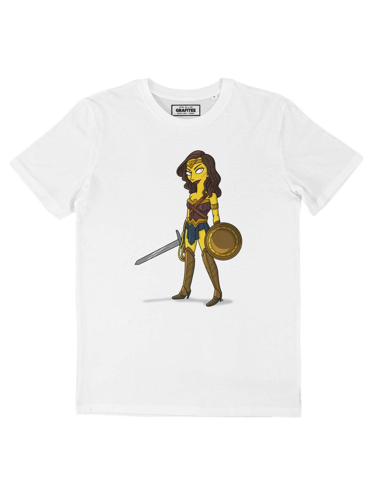 T-shirt wonderwoman simpsonized - T-shirt DC les Simpson