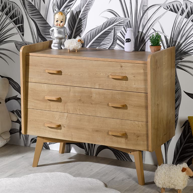Commode 3 tiroirs grand modèle Maelyne Bois