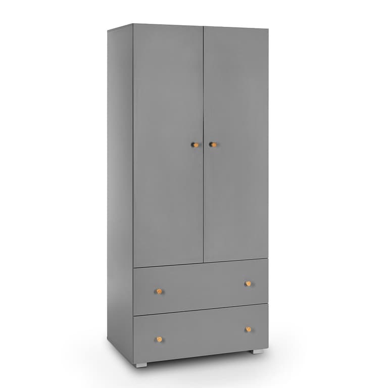 Armoire 2 portes 2 tiroirs Littlesky by Klups Pauline Gris