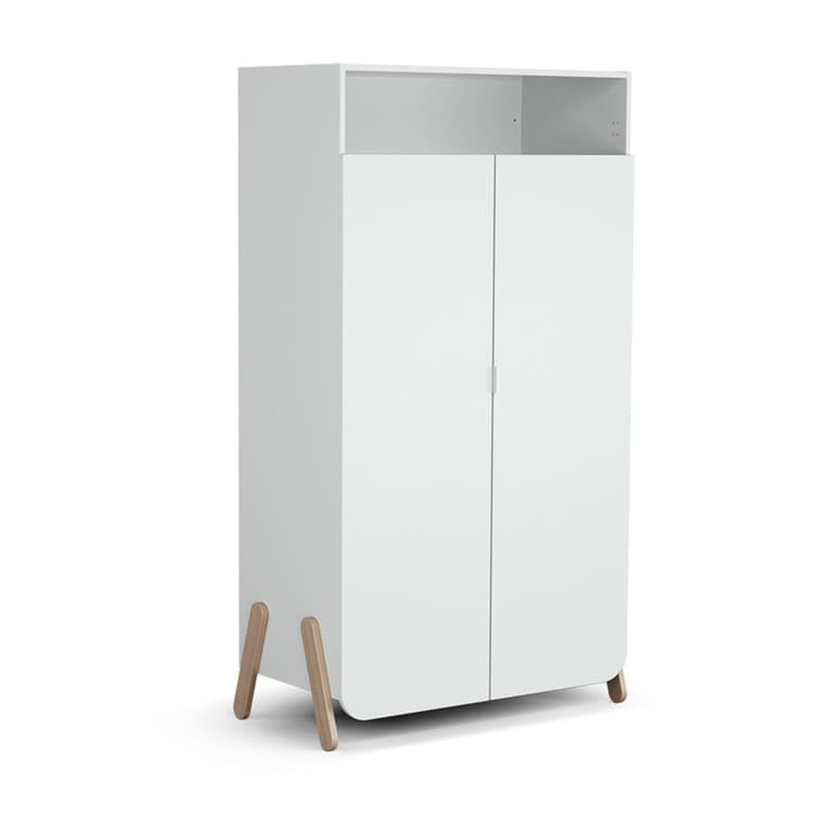 Armoire 2 portes 1 niche AT4 Pirate Blanc et hĂȘtre