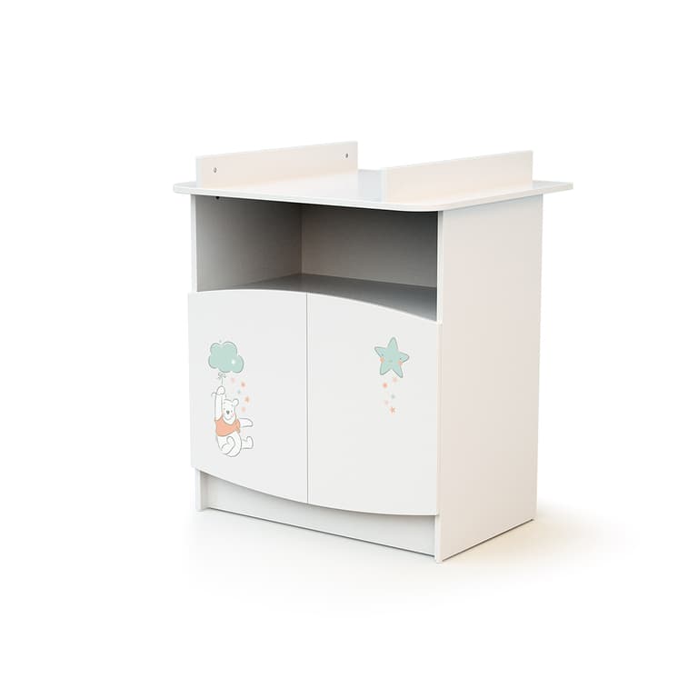 Commode 2 portes avec plan Ă langer AT4 Disney Up in the Sky Winnie Blanc