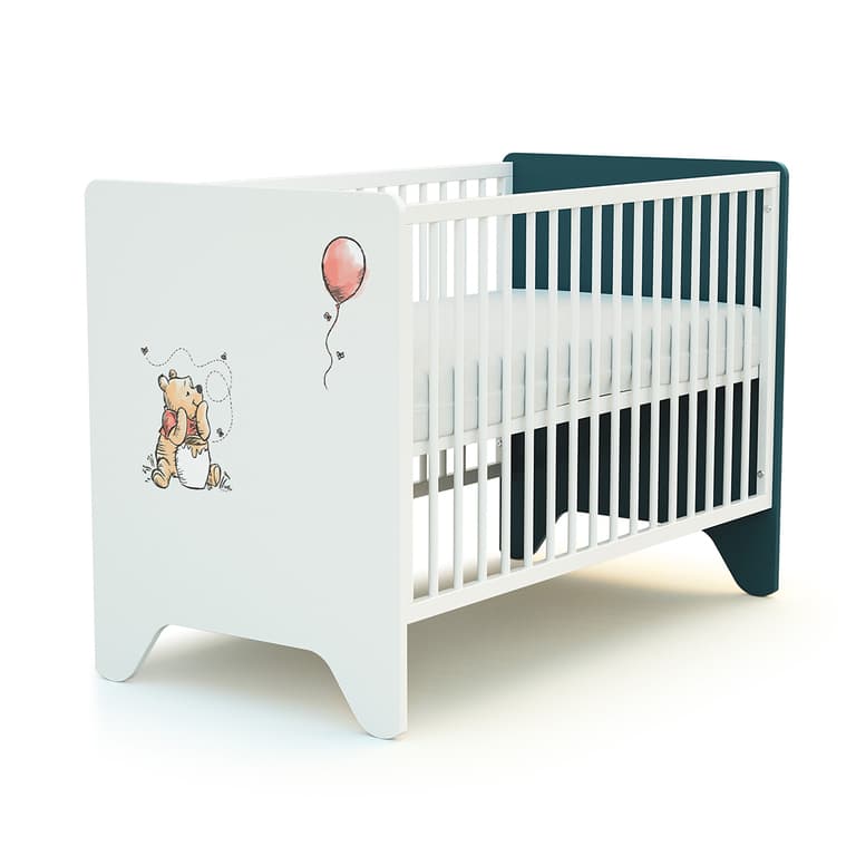 Lit bébé 60x120 AT4 Disney Exploring Winnie Bleu Canard et Blanc