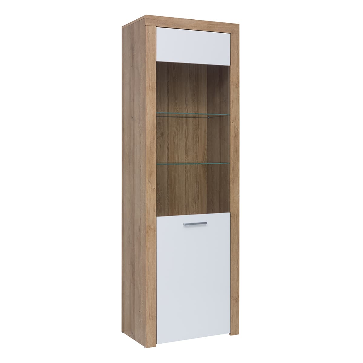 Vitrine 1 porte Nora Blanc et Bois