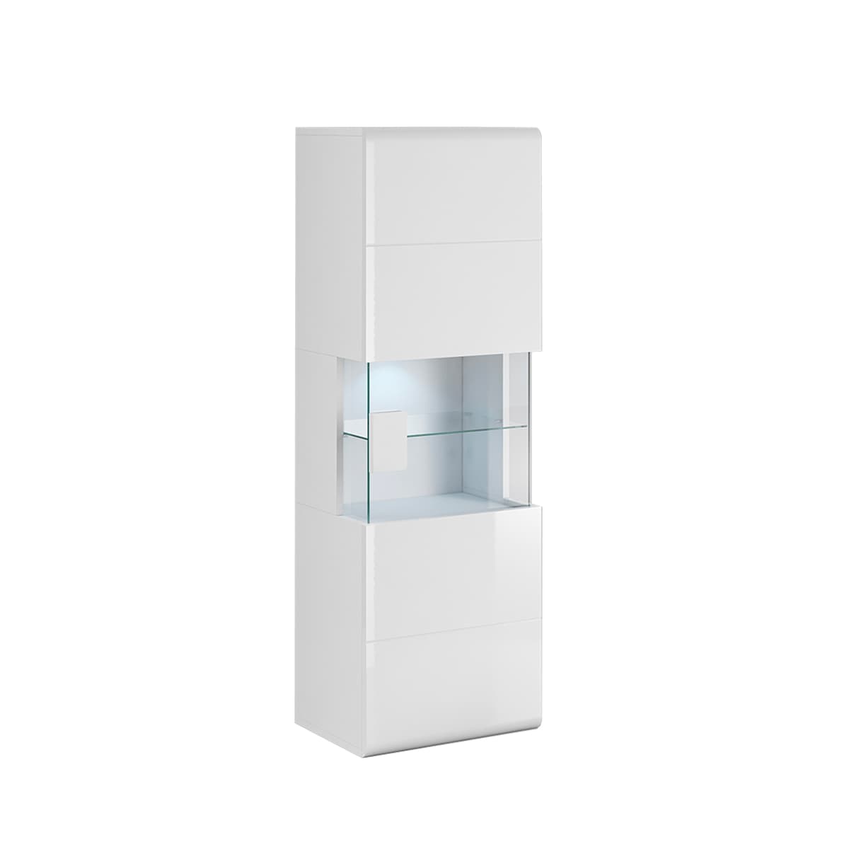 Vitrine murale 1 porte avec LED Jules Blanc
