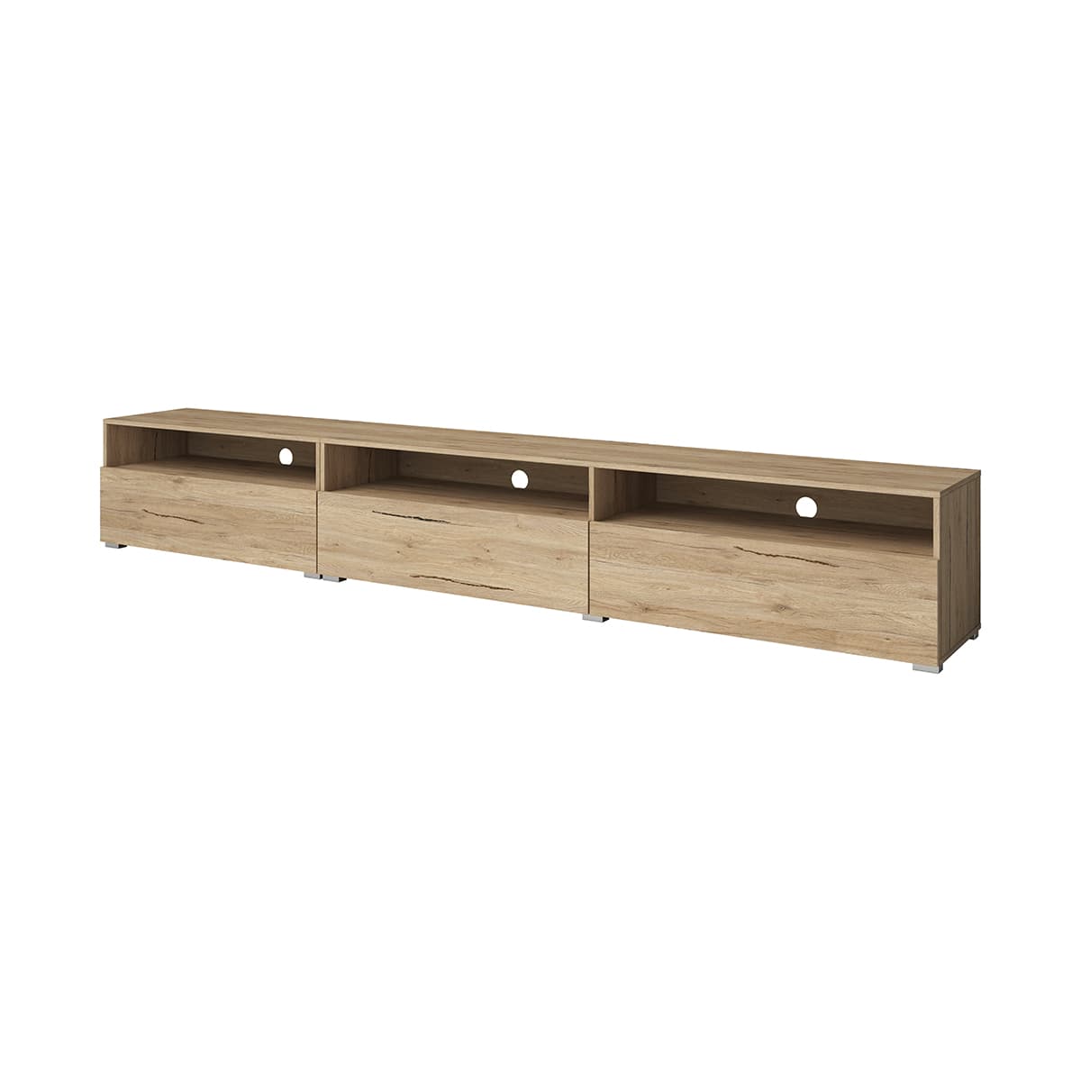 Meuble TV sur pied ou mural 1 tiroir 270 cm Sloan Bois