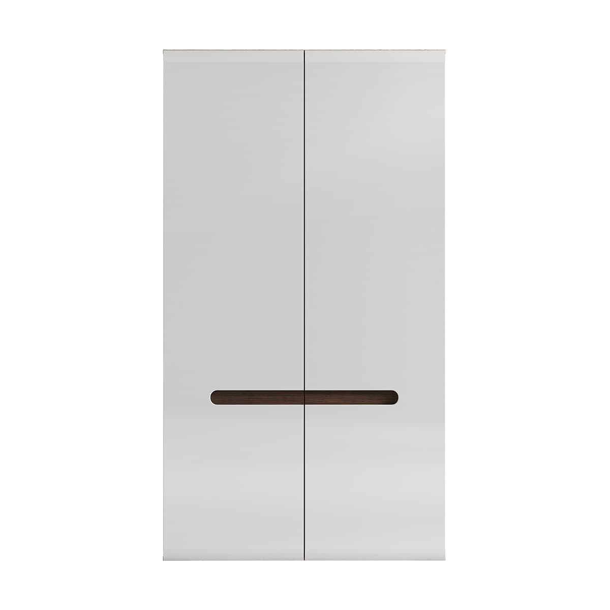 Armoire 2 portes Darrel Blanc laqué et Bois