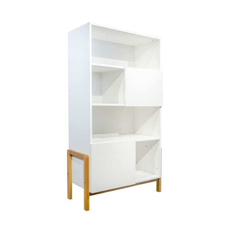 Bibliothèque 2 portes Kocot Kids Victor - Blanc et Chêne