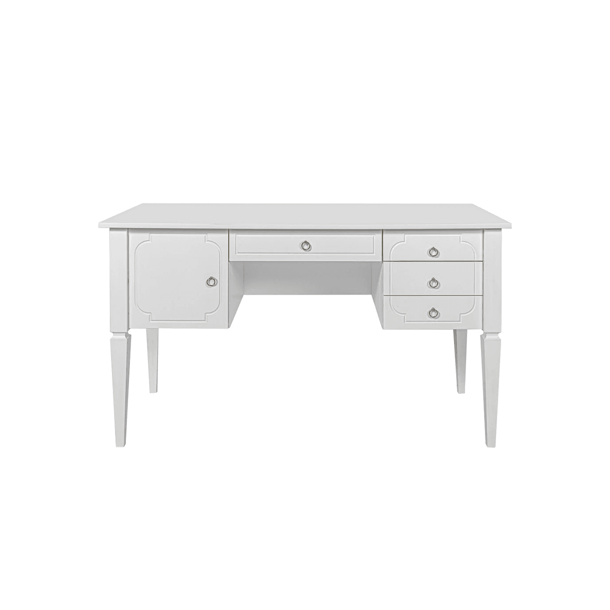 Bureau 4 tiroirs 1 porte Bellamy Royal - Blanc