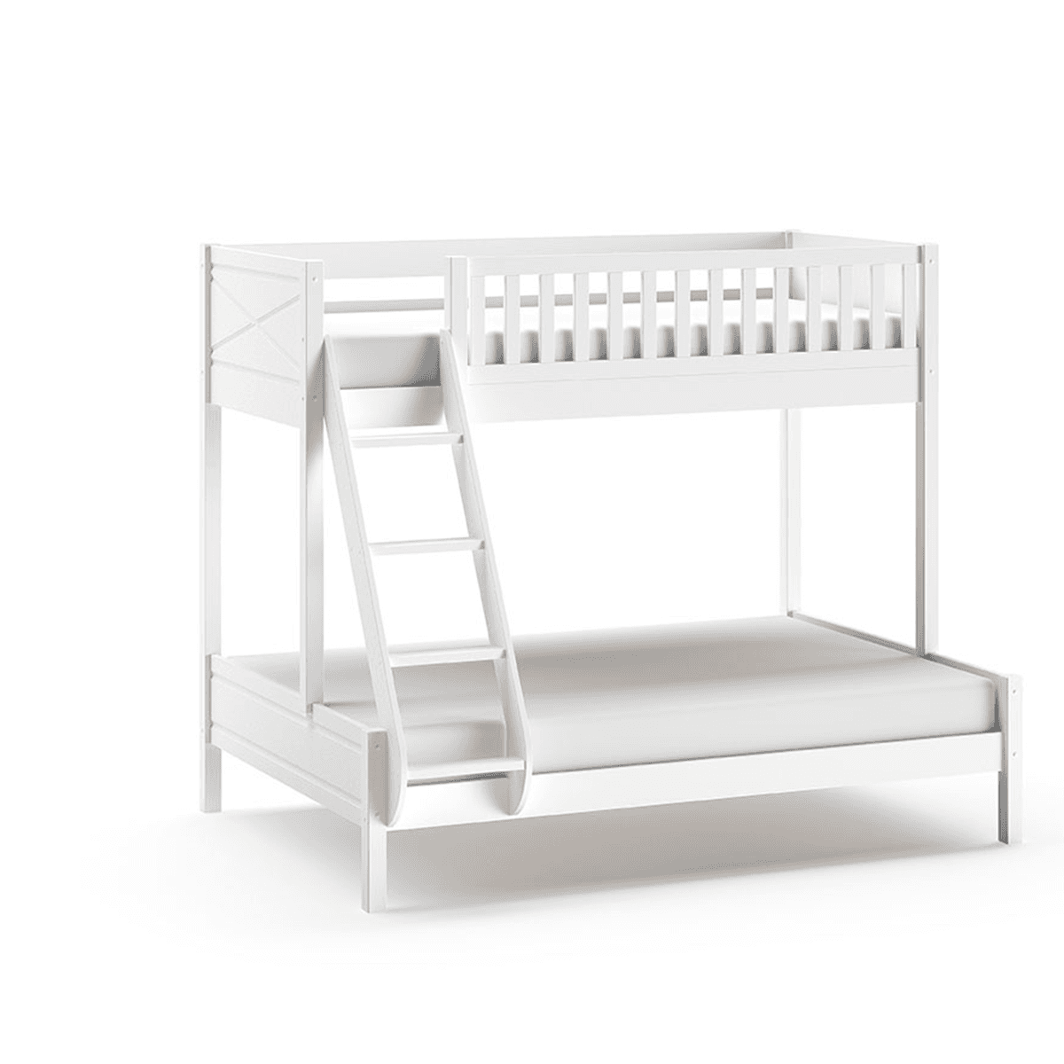 Lit superposé 90-140x200 sommier inclus Vipack Scott Blanc