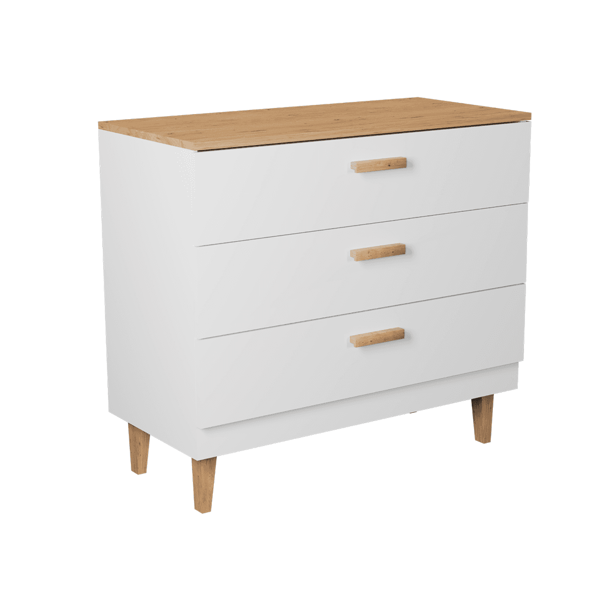 Commode 3 tiroirs Denver - Blanc