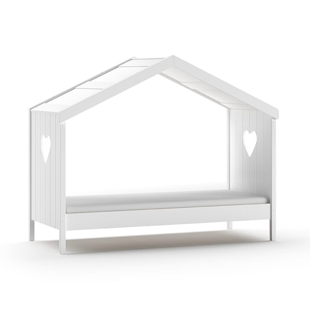 Lit cabane ouvert 90x200 sommier inclus Vipack Amori Blanc