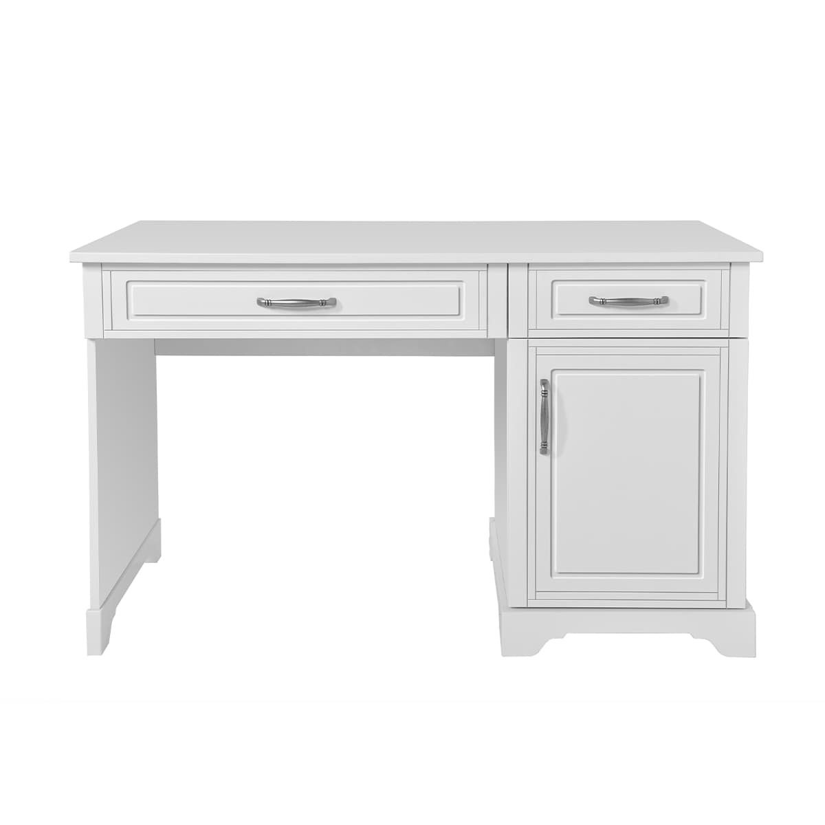 Bureau 2 tiroirs 1 porte Novelies Melody Blanc