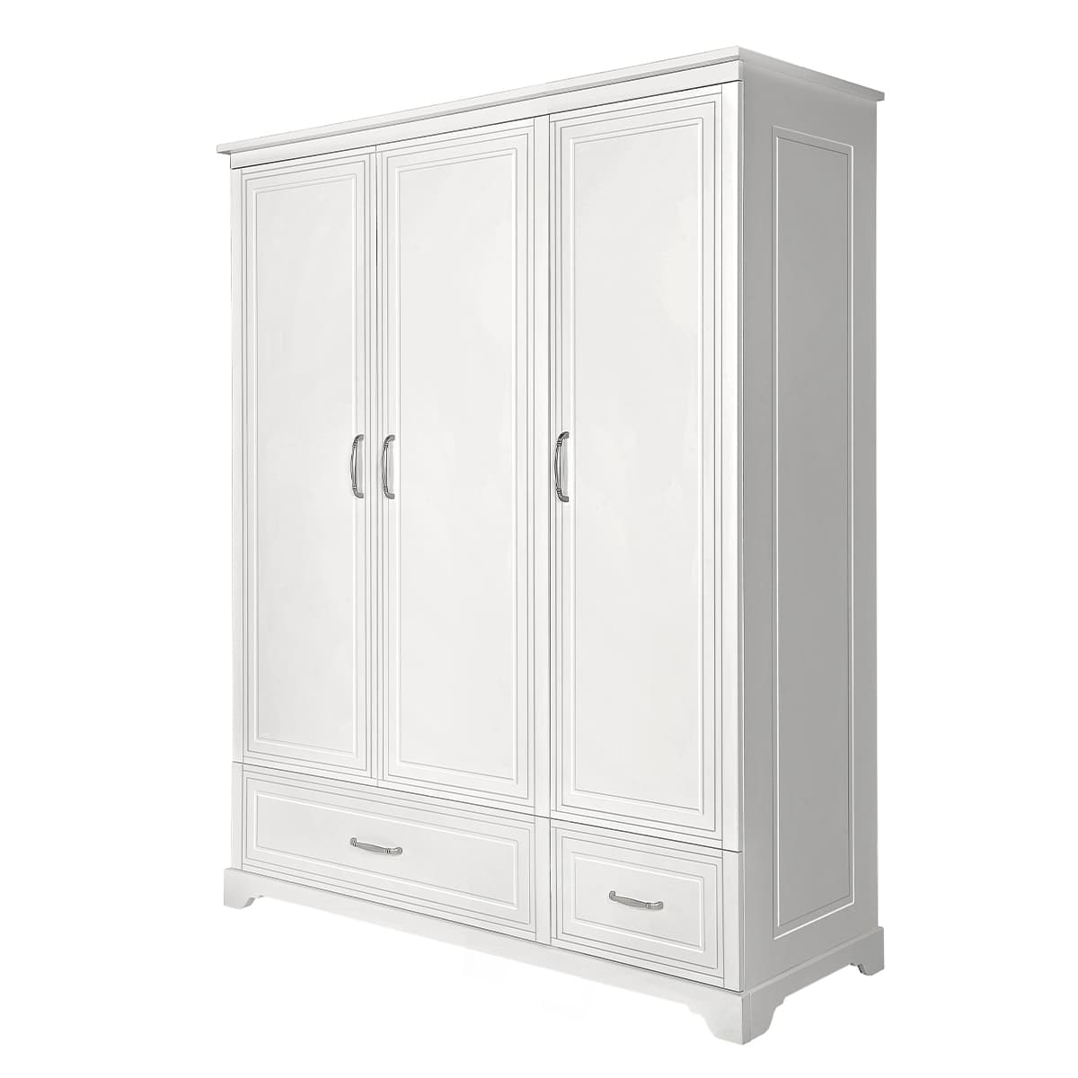 Armoire 3 portes 2 tiroirs Novelies Melody Blanc
