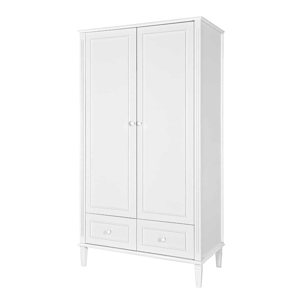 Armoire 2 portes 2 tiroirs Novelies Bianka Blanc