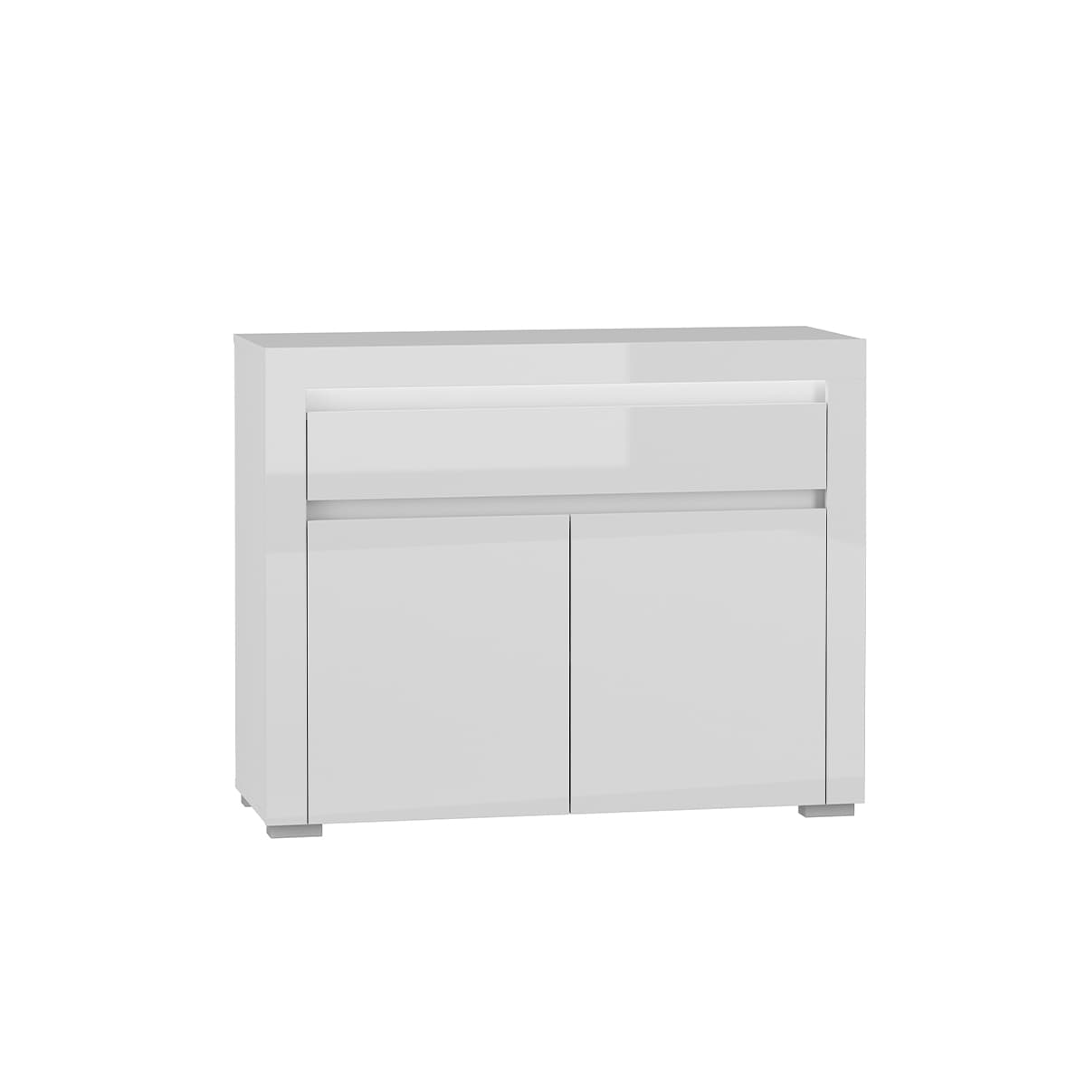 Buffet 2 portes 1 tiroir LED inclus Kasla Blanc