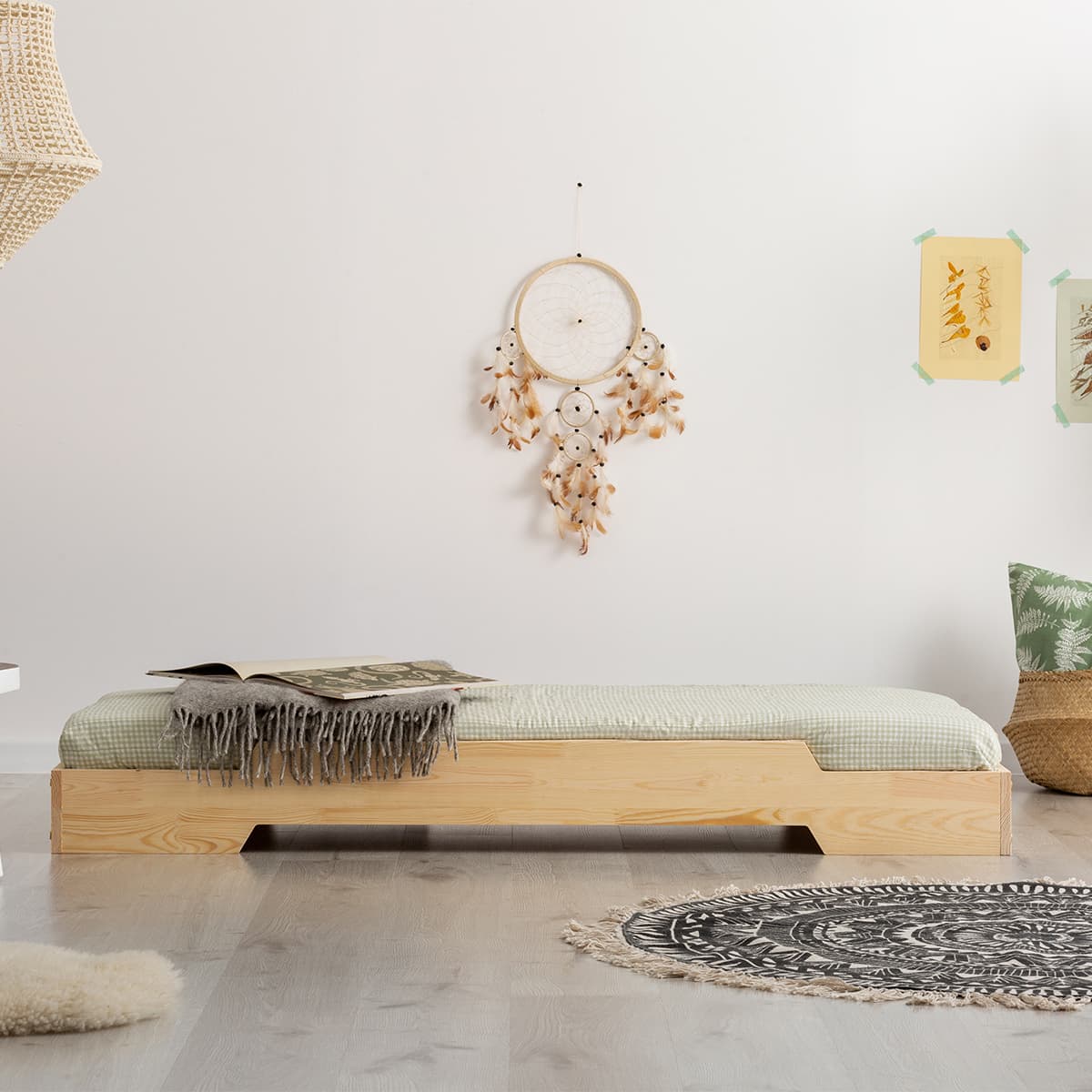 Lit 90x200 sommier inclus Cyrielle Bois