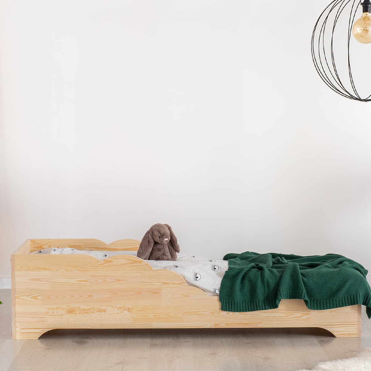 Lit 90x200 sommier inclus Blandine Bois