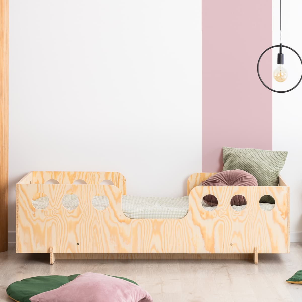 Lit 90x190 sommier inclus AnaĂŻs Bois