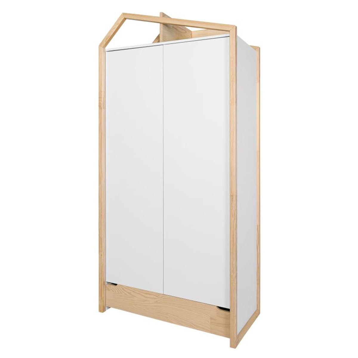 Armoire 2 portes Bellamy Juliette Blanc et bois