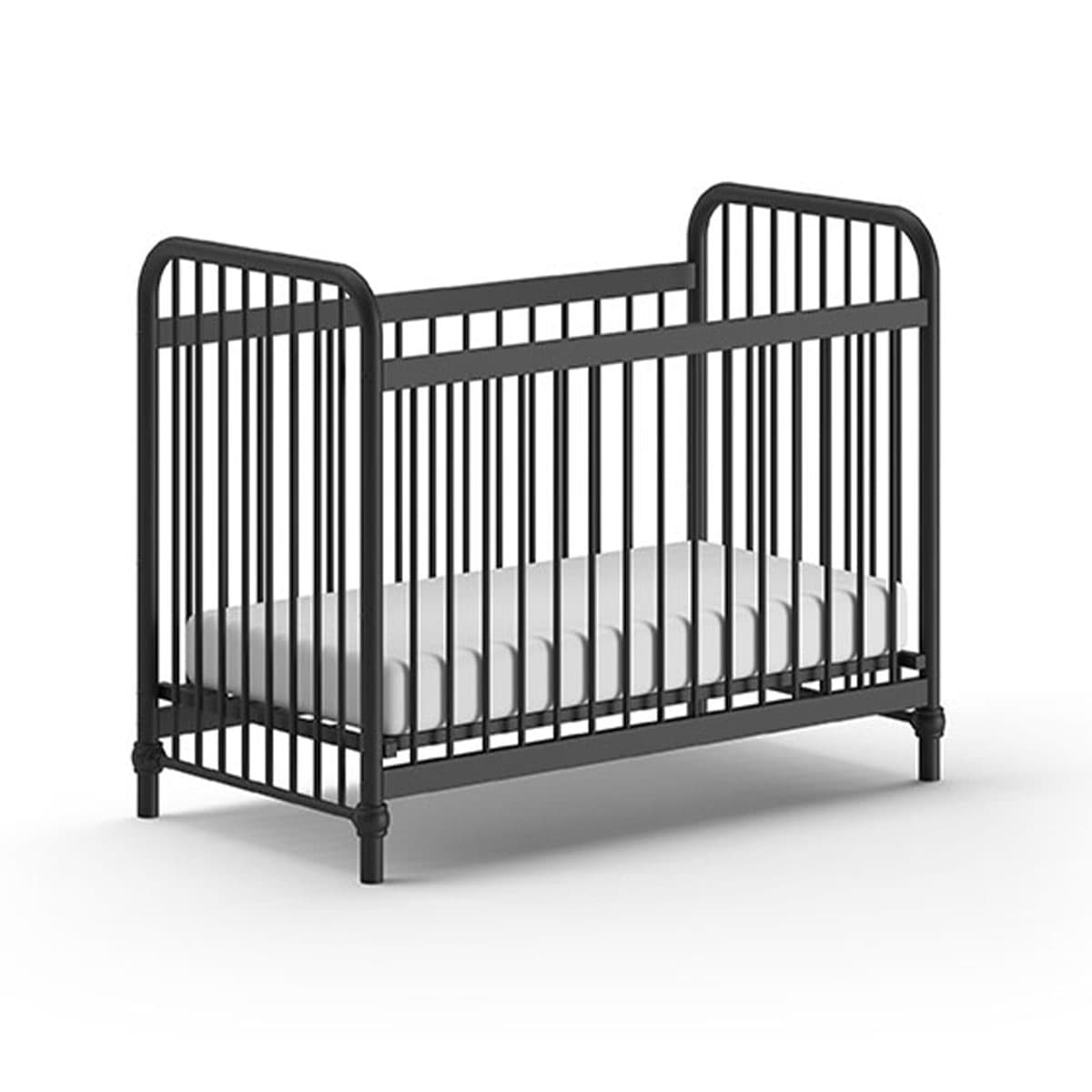 Lit bébé 60x120 Jaxx by Vipack Bronxx Noir mat