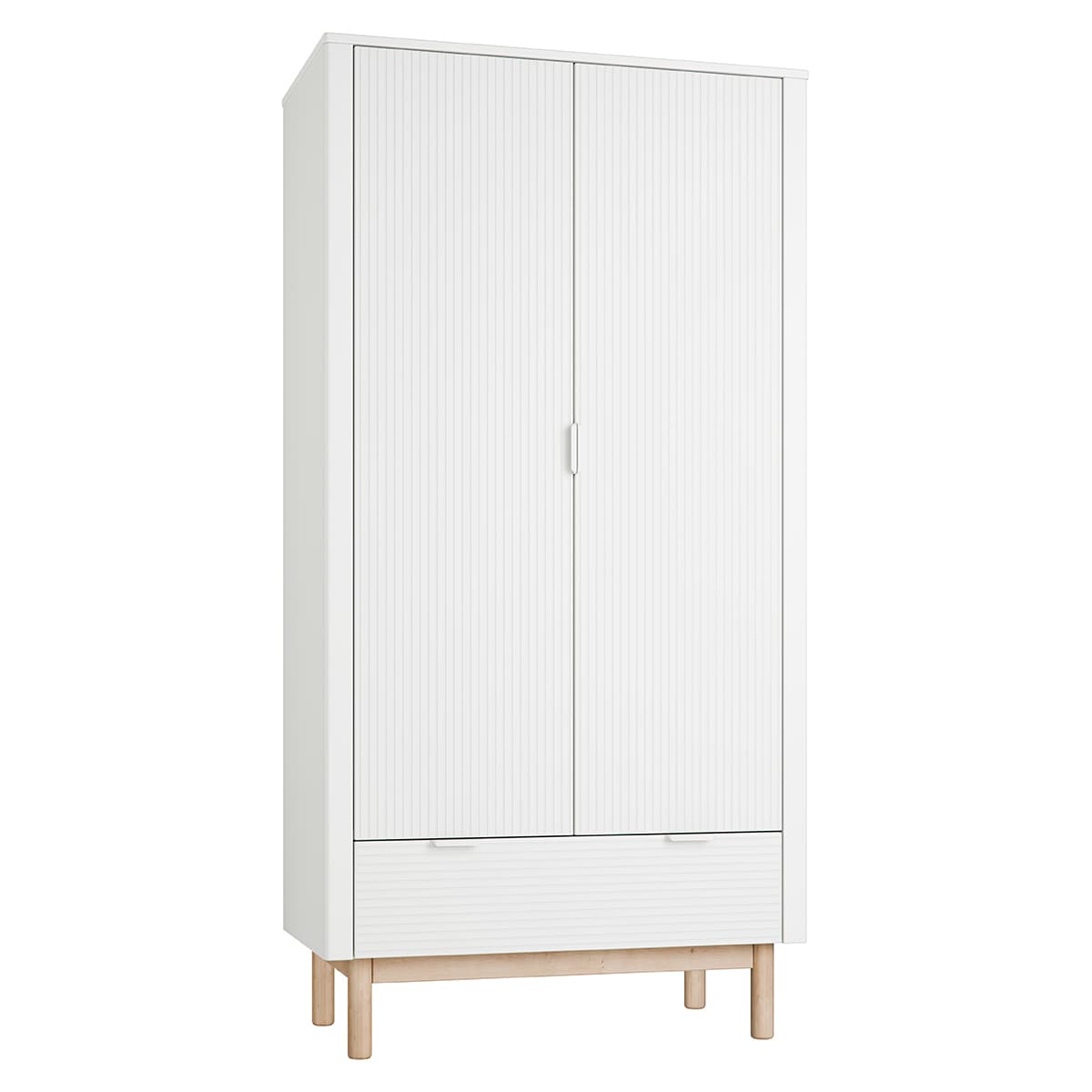 Armoire 2 portes 1 tiroir Pinio Miloo Blanc