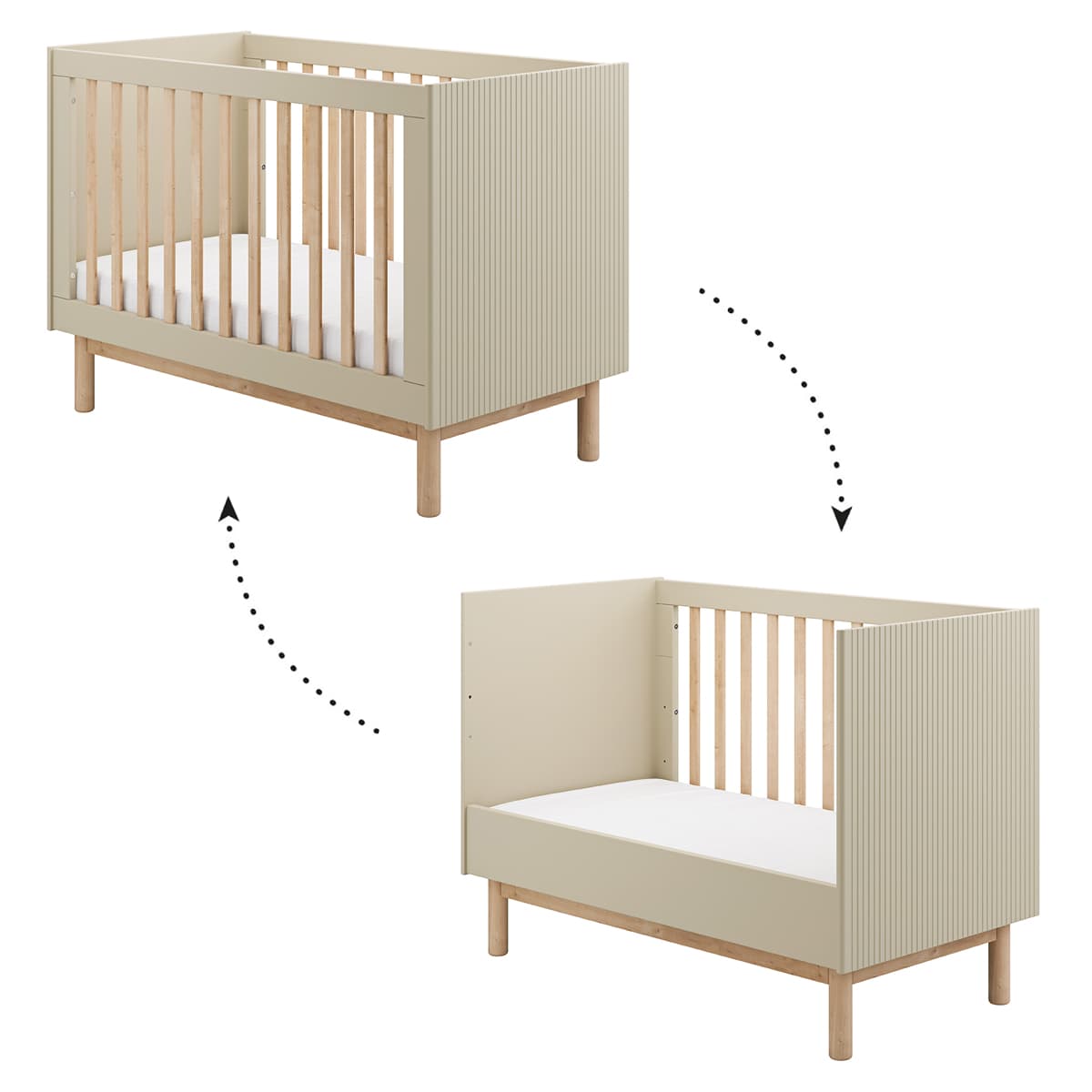 Lit évolutif 60x120 Pinio Miloo Champagne