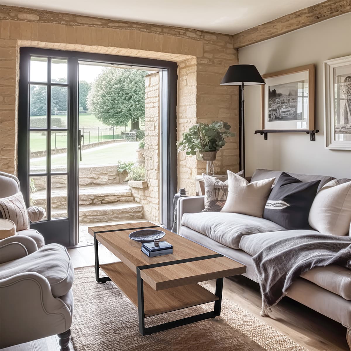 Table basse Olympe Bois et Noir