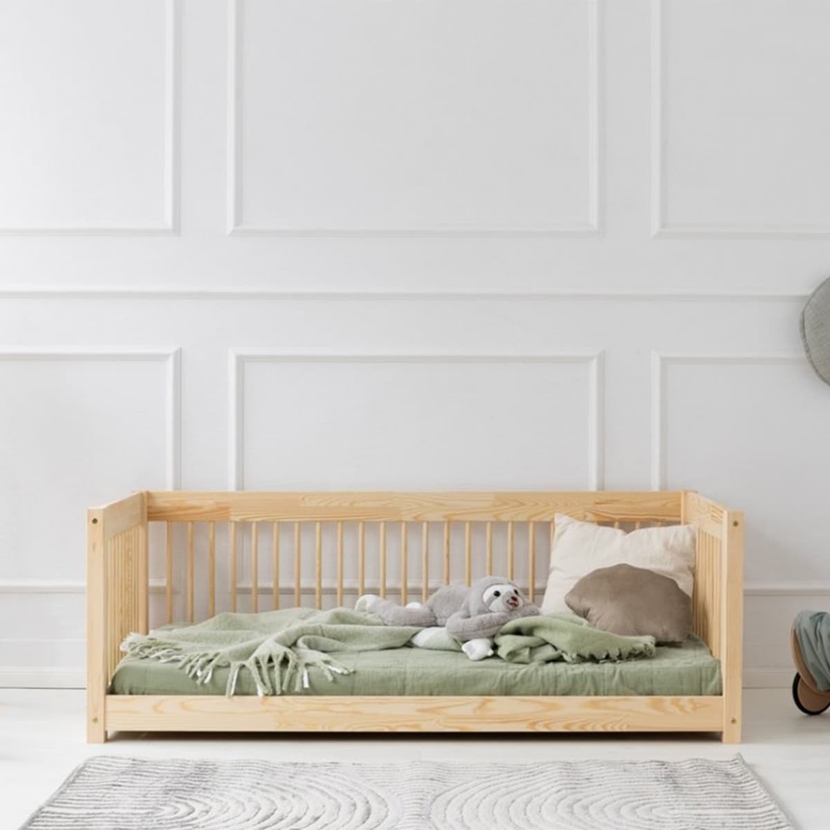 Lit banquette 90x190 sommier inclus Perrine Bois