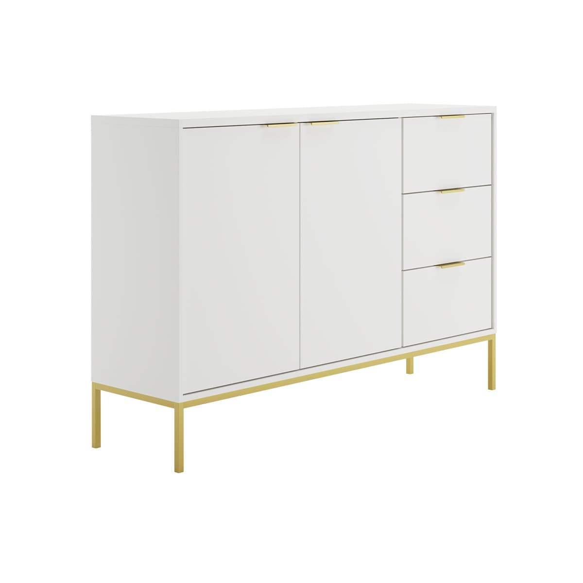 Buffet 2 portes 3 tiroirs Seattle Blanc