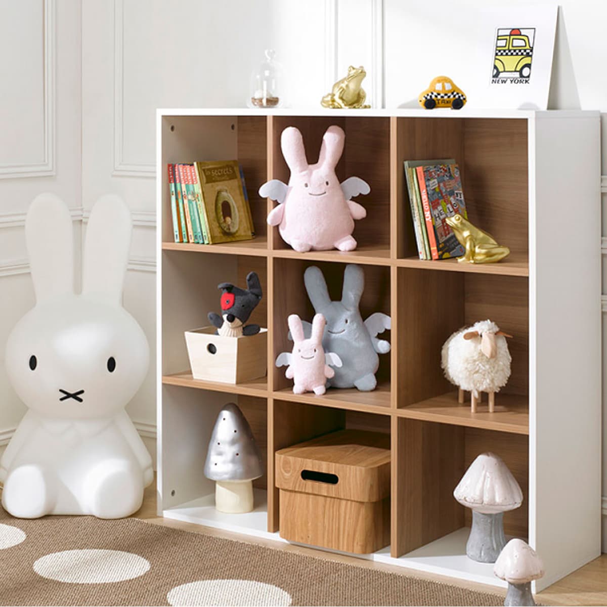 Bibliothèque enfant Junior Provence 9 cases - Blanc