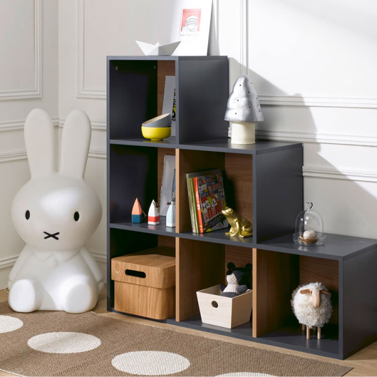 Bibliothèque enfant Junior Provence Escalier - Gris