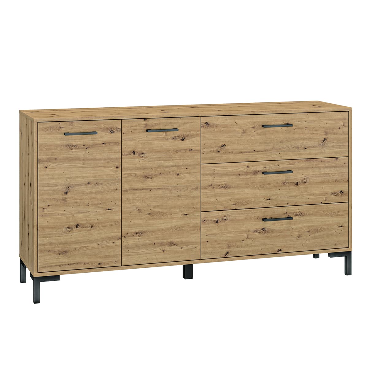 Buffet 2 portes 3 tiroirs 160 cm Liora Bois