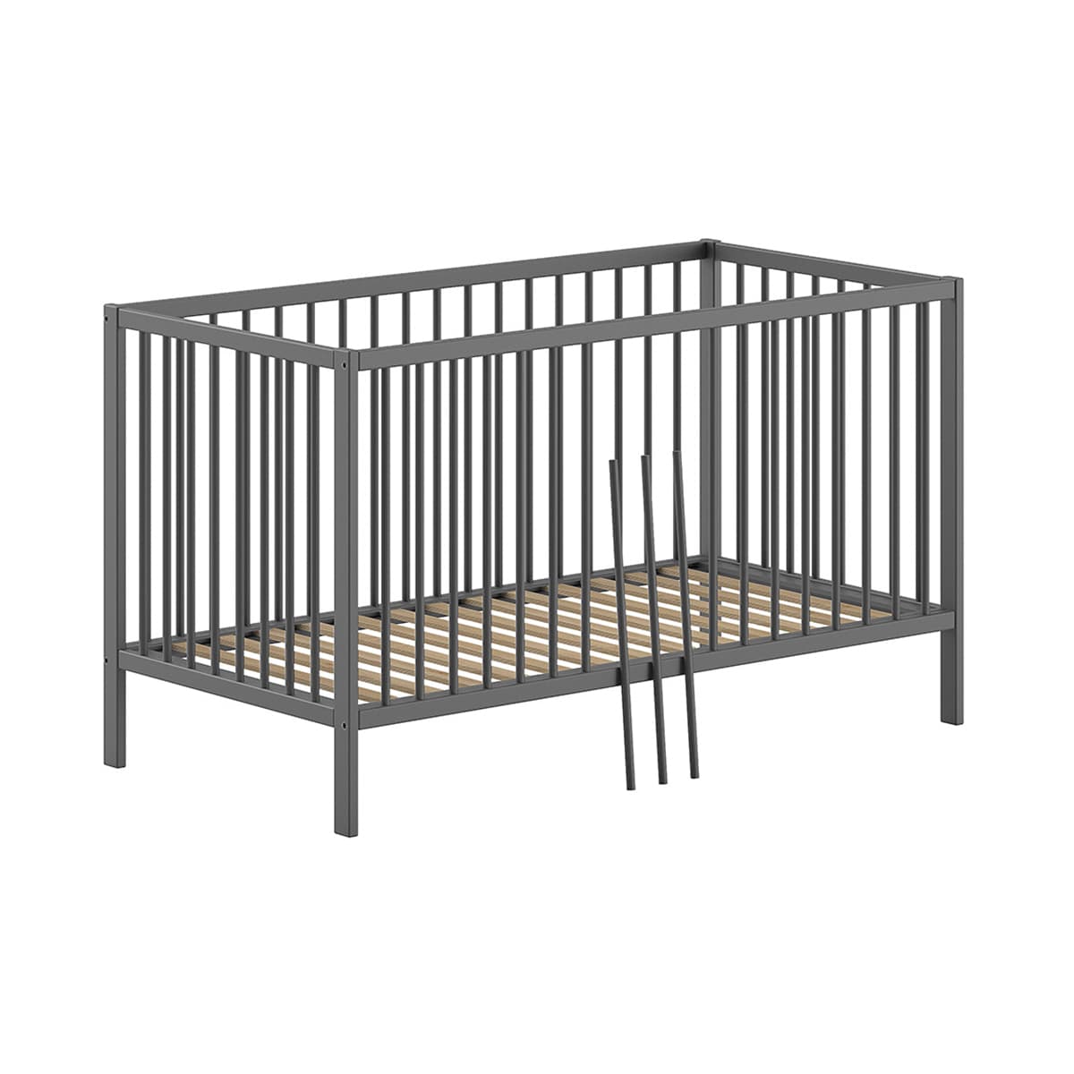 Lit évolutif 70x140 sommier inclus Vipack Meryl Anthracite