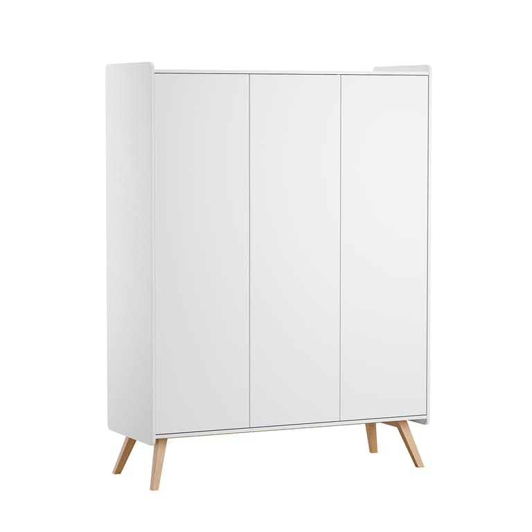 Armoire 3 portes Vox Vintage Blanc et Bois