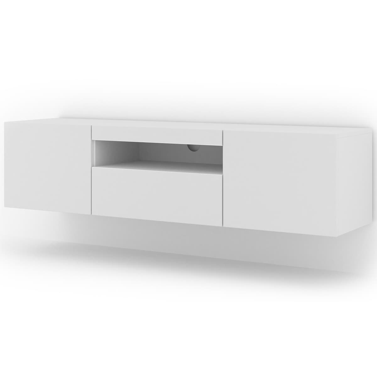 Meuble TV mural 3 portes 150 cm Aurus Blanc