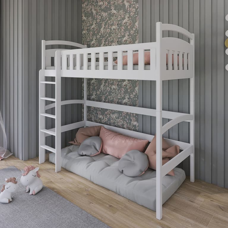 Lit mi-hauteur 90x200 sommier inclus Camille Blanc