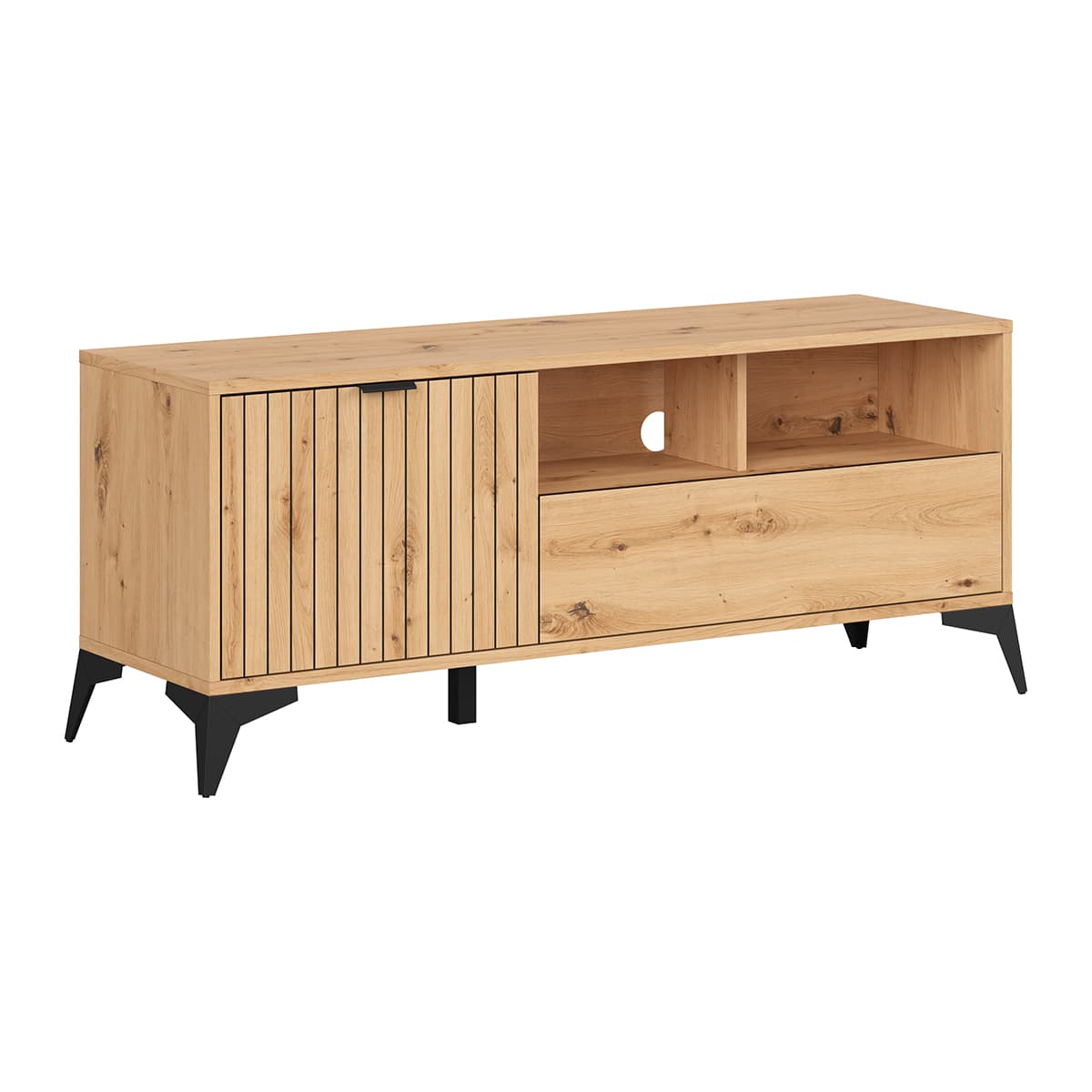 Meuble TV 1 porte 1 tiroir 135 cm Mao Bois