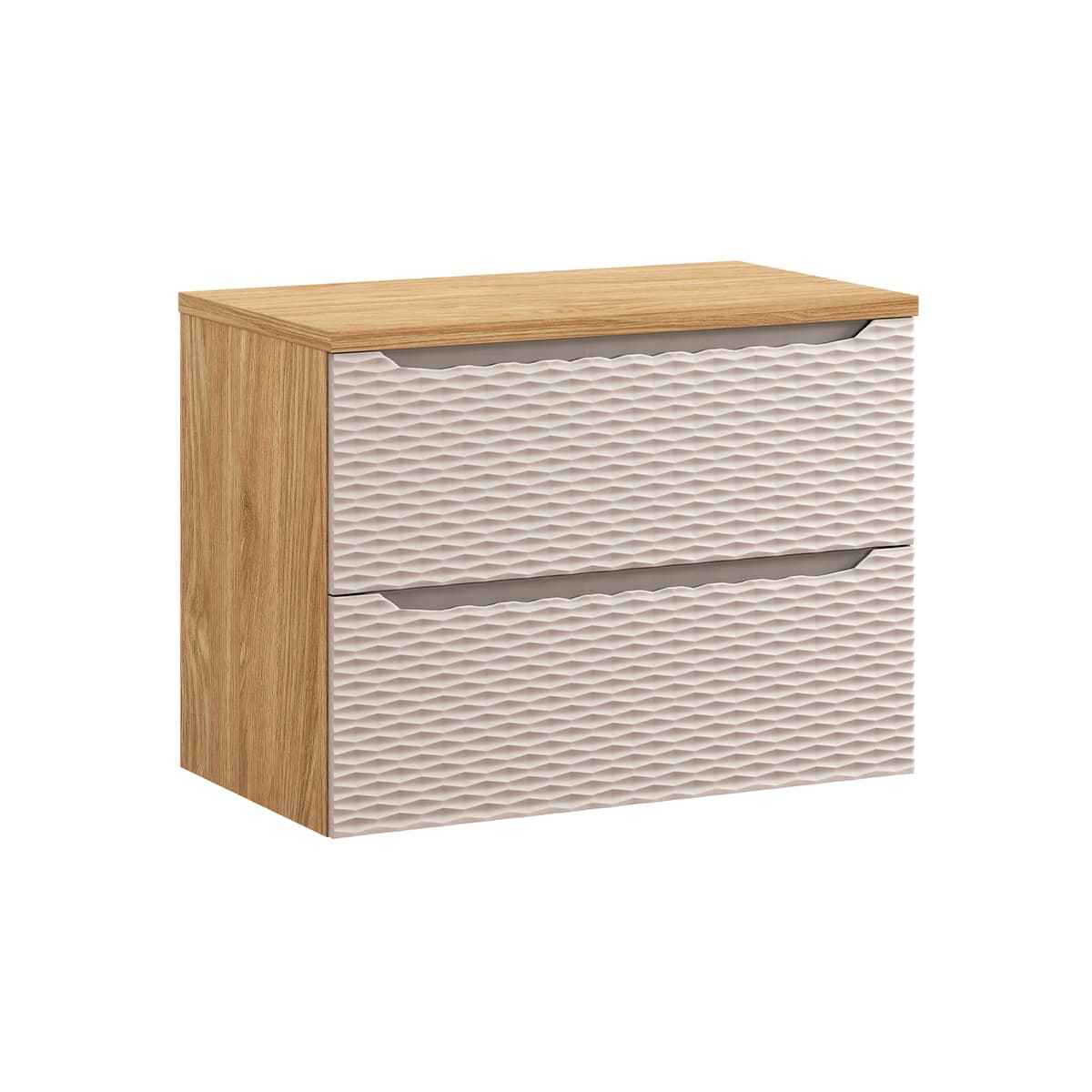 Meuble sous-vasque 80cm plan de toilette Elora Beige et bois