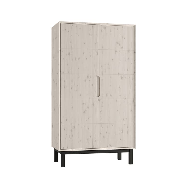 Armoire 2 portes Pinio Country Bois blanchi