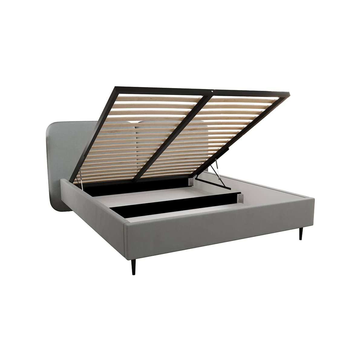 Lit coffre 160x200 sommier inclus Luz Gris