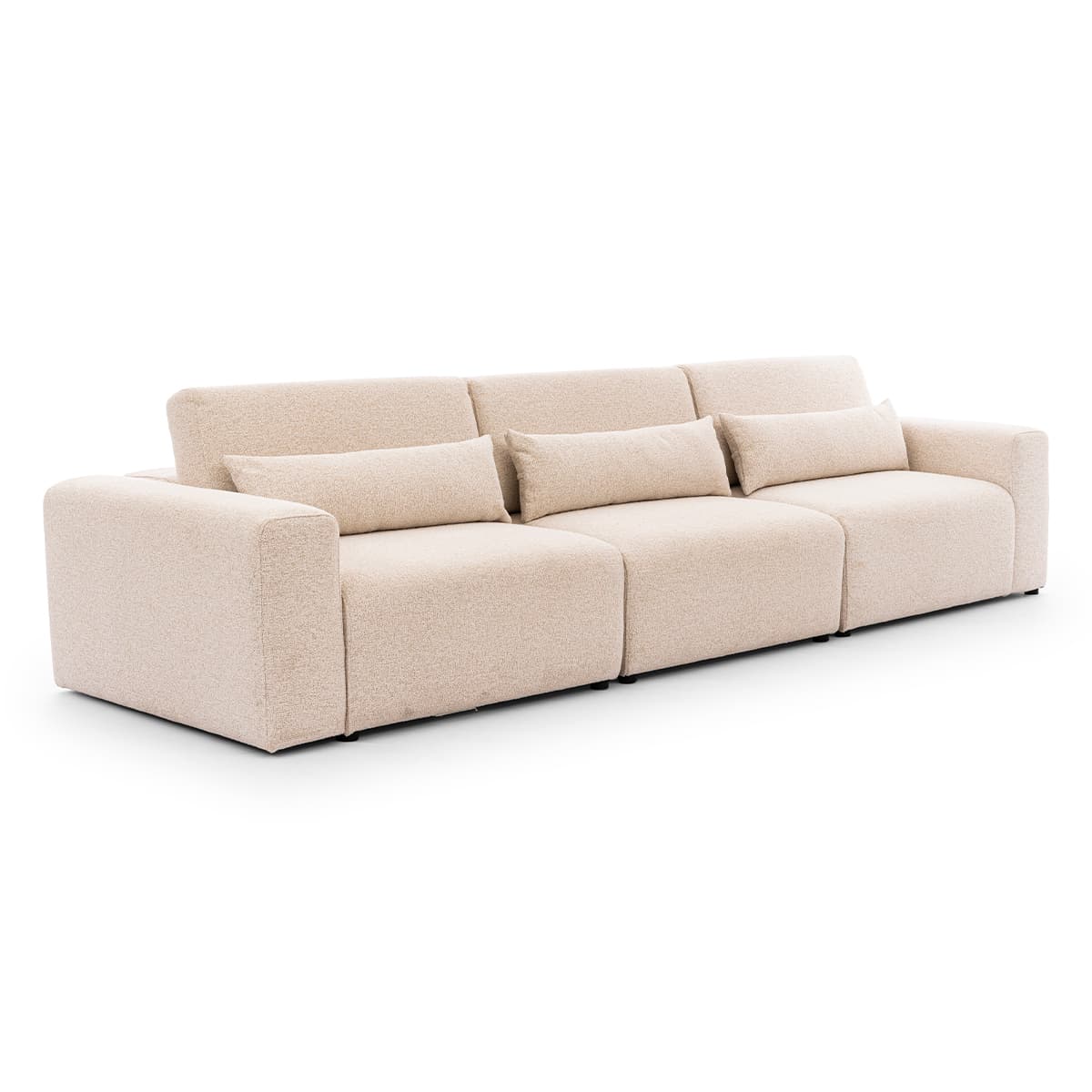 Canapé 3 places modulable têtières relevables Velano Beige