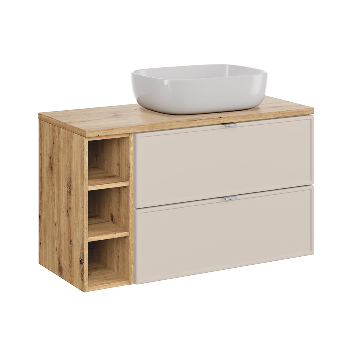 Meuble simple vasque 100cm 3 niches Alba Cachemire