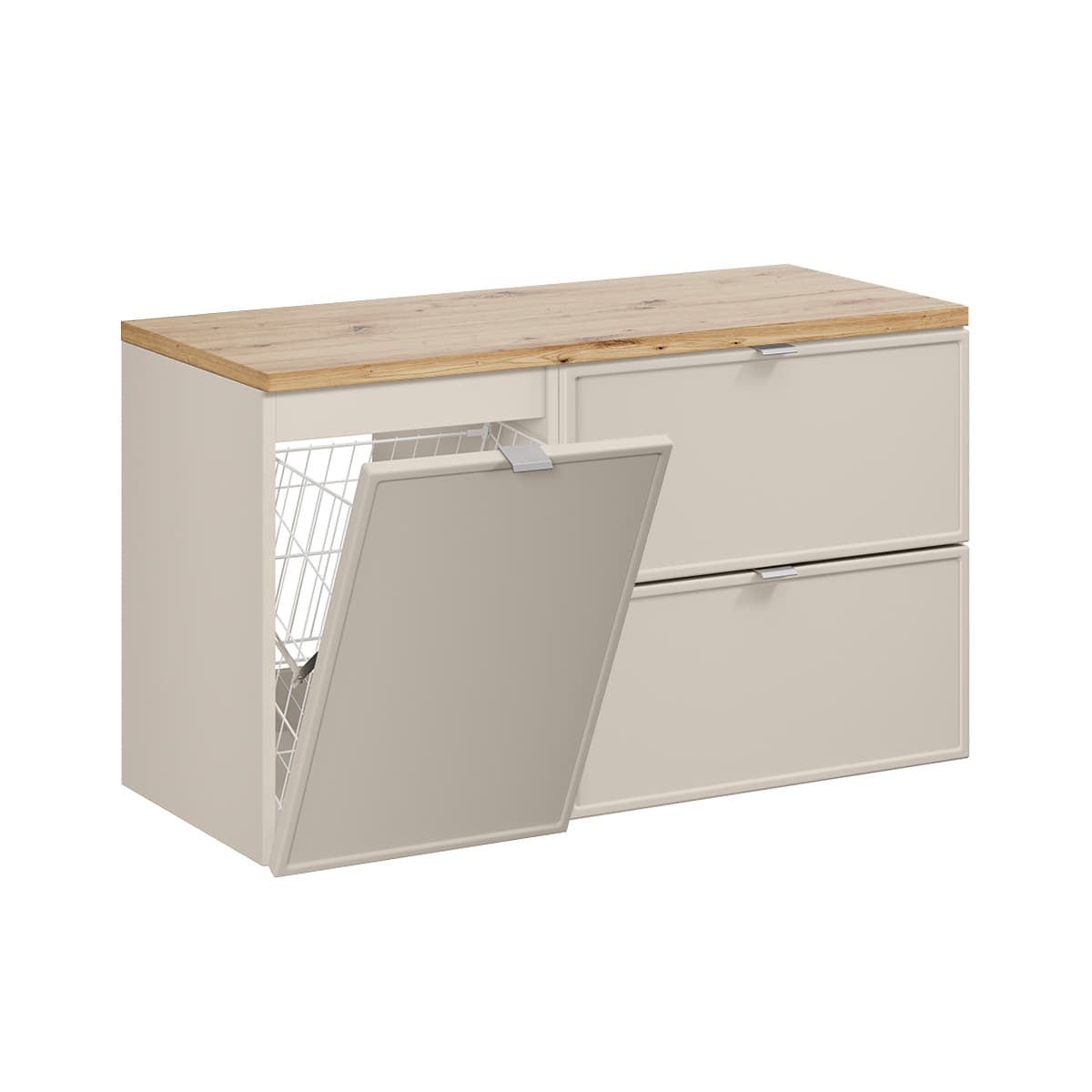 Meuble sous-vasque 100cm panier à linge Alba Cachemire