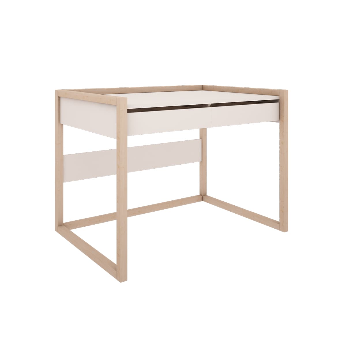 Bureau 2 tiroirs Wood Luck Romy - Blanc