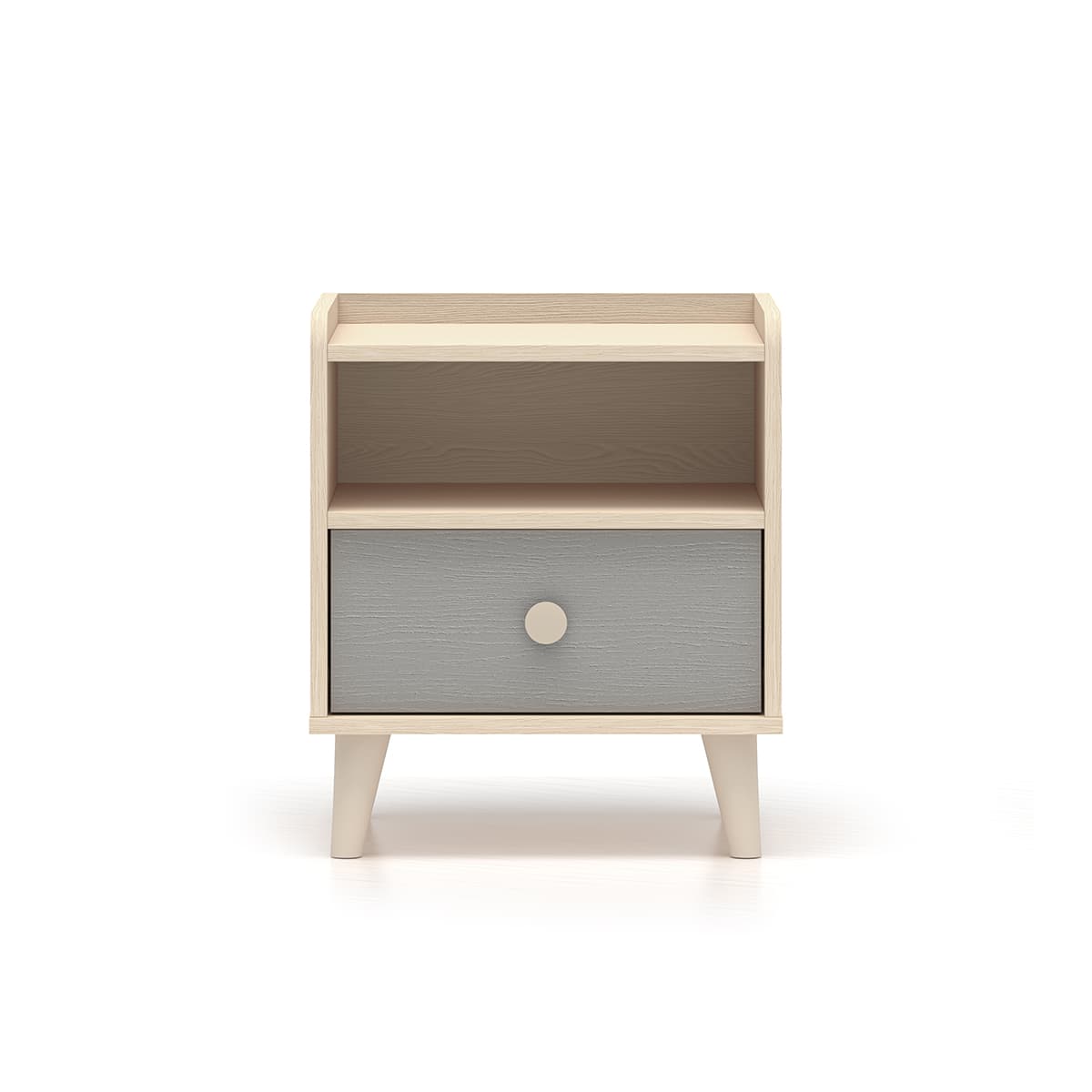 Chevet 1 tiroir Alycia Beige et Gris