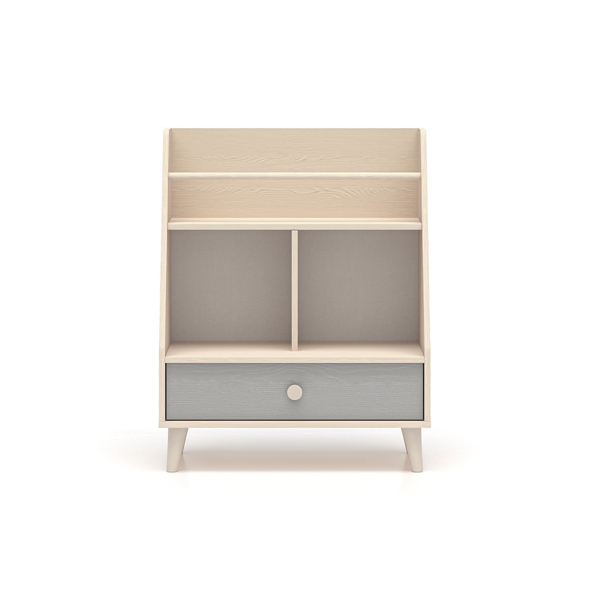 Petite bibliothèque 1 tiroir Alycia Beige et Gris