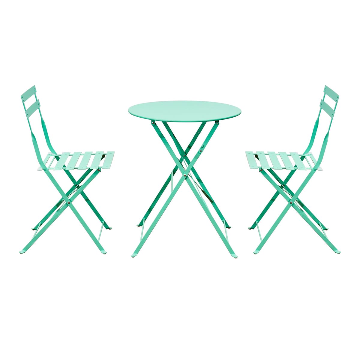 Ensemble table et chaises de jardin 2 personnes Lisbonne Vert Menthe