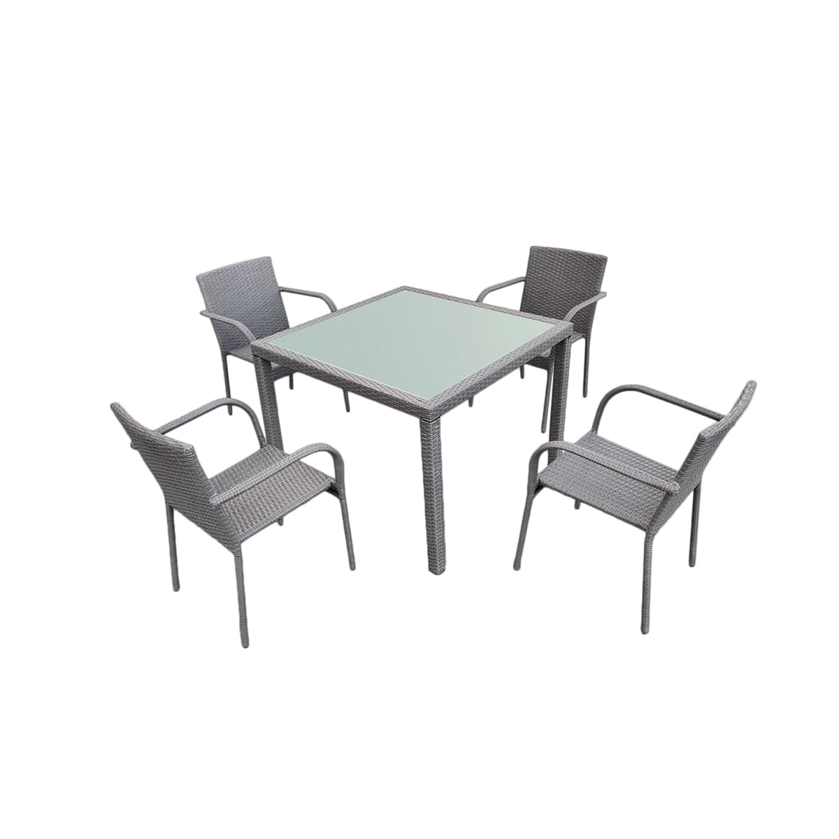 Ensemble table et chaises de jardin 4 personnes Rio Gris